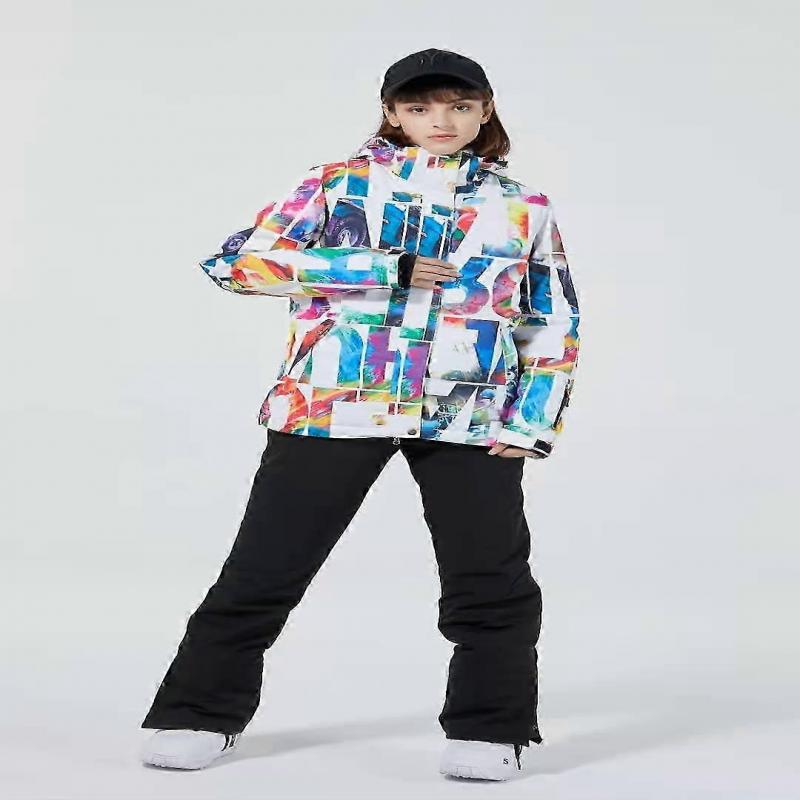 Dámská lyžařská souprava Vodotěsná Větruodolná Termální Snowboardová lyžařská bunda Kalhoty Outdoorový sportovní set