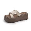 Thick-soled cool slippers women's summer outer wear 2025 new models with skirts to increase the sense of fashion muffin shoes casual one-word drag
