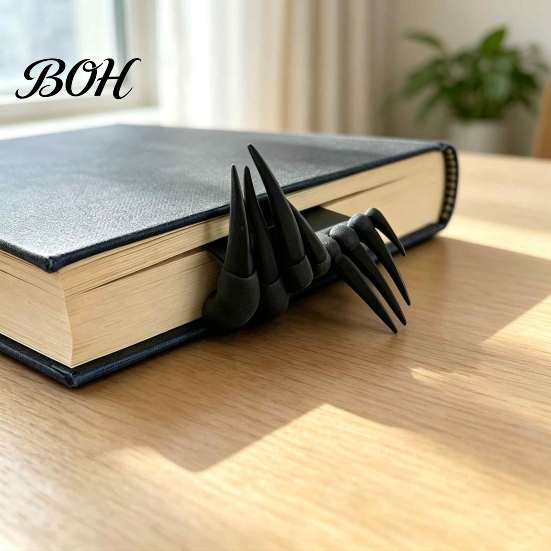Unique Gothic Reading Accessories Creepy Demon Claw Resin Bookmark, 3D Devil Hand Horror Decorative Page Tab for Students Halloween Indoor Decoration