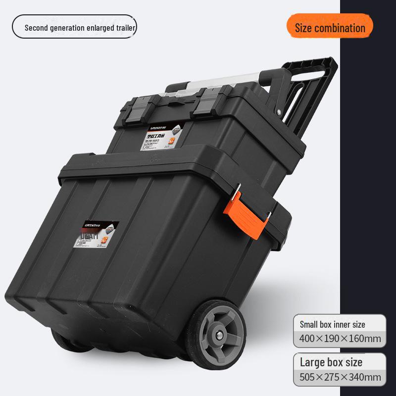 "Green Forest Portable Wheeled Tool Storage Box: Large, Multifunctional Household and Electrical Hardware Organizer"