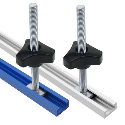 Trilho T Universal para Marcenaria, Perfil de Corte Duplo Trilho T e Manípulo com Parafuso T, Ranhura T Porca Deslizante para Trilho de Esquadria T-Slider Ranhura T