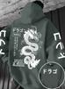 European and American Men's Autumn Personalized Dragon Letter Print Comfortable and Soft Hooded Sweatshirt Outdoor Street Top