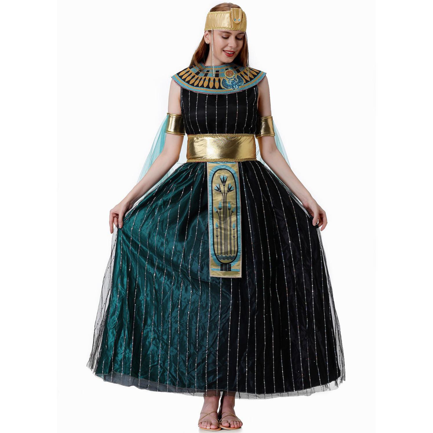 

M-XL Придворный греческий костюм музы на Хэллоуин, костюм Клеопатры COS Средневековая Афина Романский M темно-зеленого