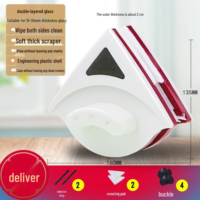 Double-Sided Magnetic Window Cleaning Brush for High-Rise Glass