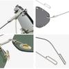 Fashion Rimless Polygonal Sunglasses Women Double Bridge Glasses Retro Sunglass Luxury Designer Eyewear UV400 Sun Glass Shades