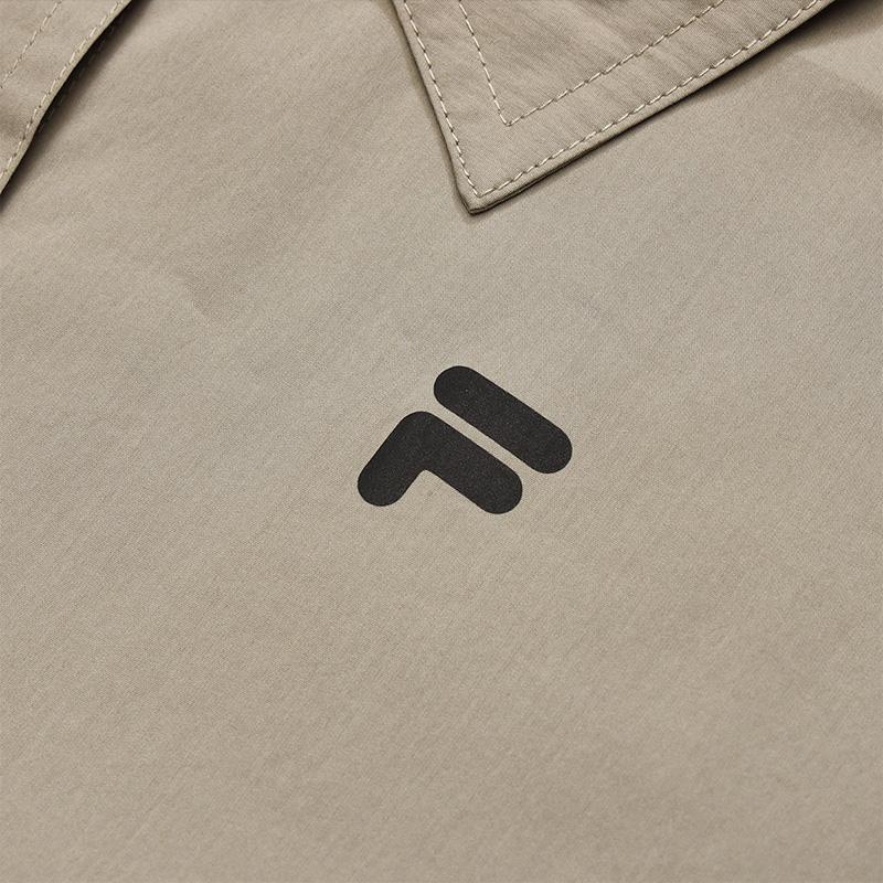 Fila Fusion Streetwear Series Casual Loose Short Sleeve Dress Women dresses Khaki T11W321306FDK