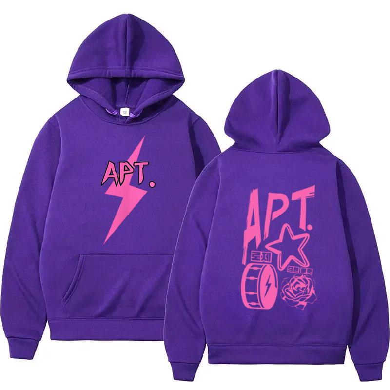 

APT New Song Hooded ROSÉ & Bruno Mars O-neck Vintage Sweatshirt Sweatwear Couple Gothic Clothing Sudaderas Korean Style Hoody XL фиолетовый