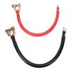 3AWG 28cm Battery Cables with Copper Terminal Clamp 11.02in Battery Power Inverter Cables for Marine Solar Panels Car