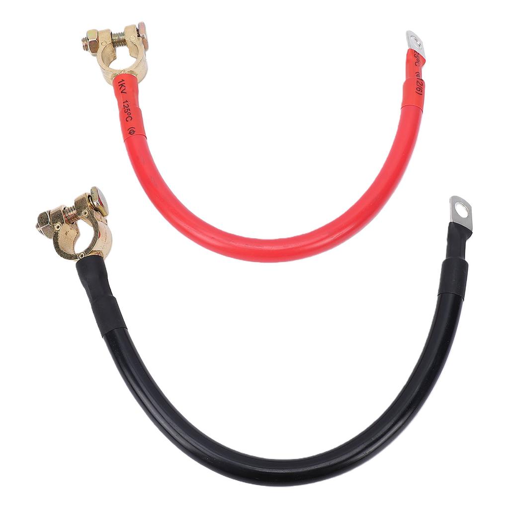 3AWG 28cm Battery Cables with Copper Terminal Clamp 11.02in Battery Power Inverter Cables for Marine Solar Panels Car