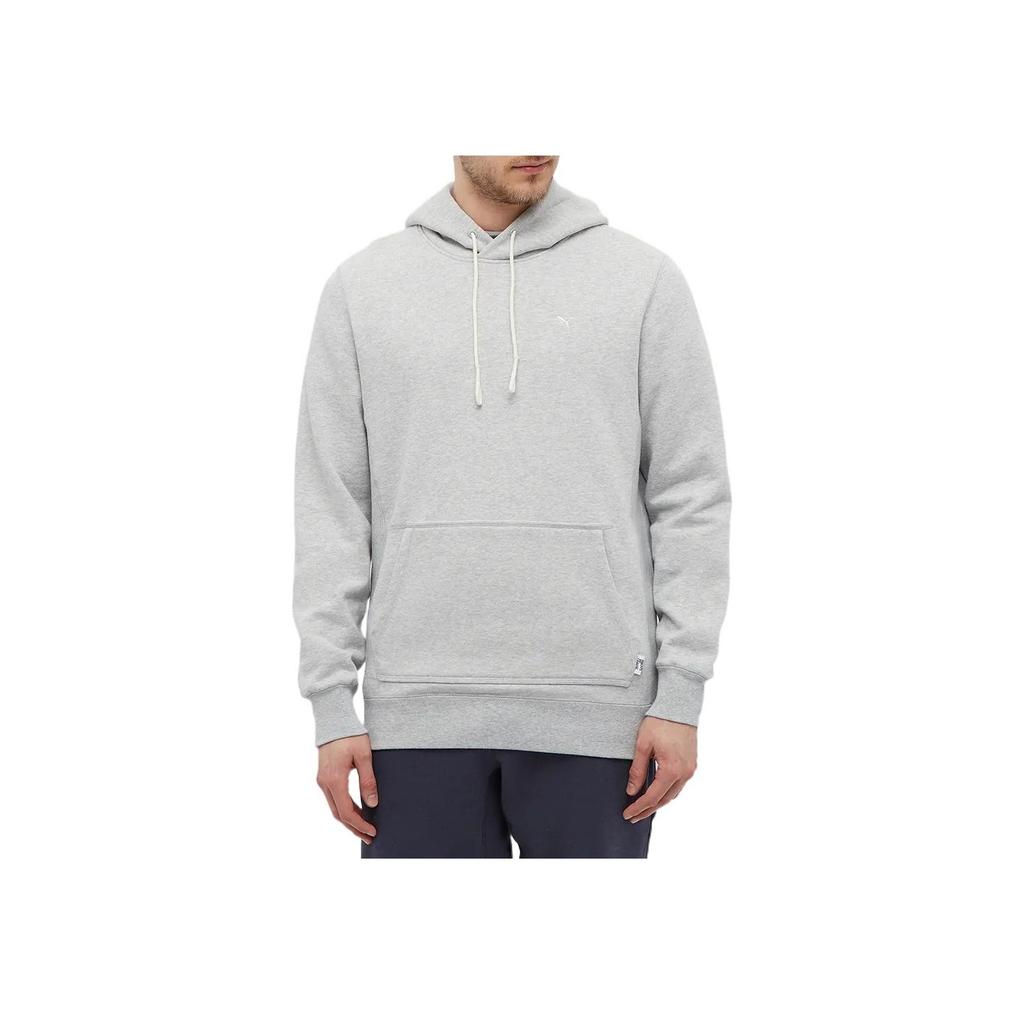 Puma Solid Color Pullover Hoodie With Embroidered Logo Men Hoodies Gray 533464-04