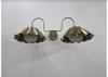 Mid Century 2 Metal Shade Wall Sconce Raw Brass Wall Lamp Fixture