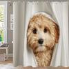 Modern Lovely Puppy Shower Curtain Bath Curtain Cute Dog Printed Bathroom Curtains For Home Decoration Curtain With Hooks