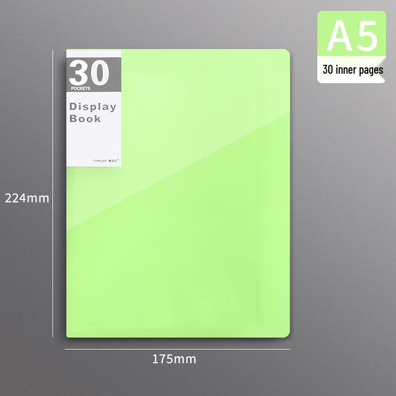 A5 Transparent Ring Binder File Folder, Multi-page: 20/30/40/60 Pages