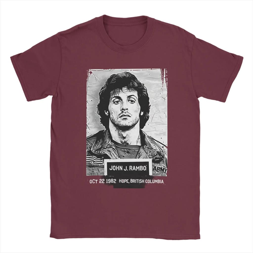 John Rambo T Shirt Unisexs Cotton Humor Tshirt Round Neck Movie Character Tee Shirt Short Sleeve Clothing Plus Size