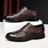 Luxusní značka Pánské Oxfordské boty Pravá kůže Ležérní boty Krokodýlí vzor Šněrovací Formální společenská obuv Venkovní Obchodní obuv