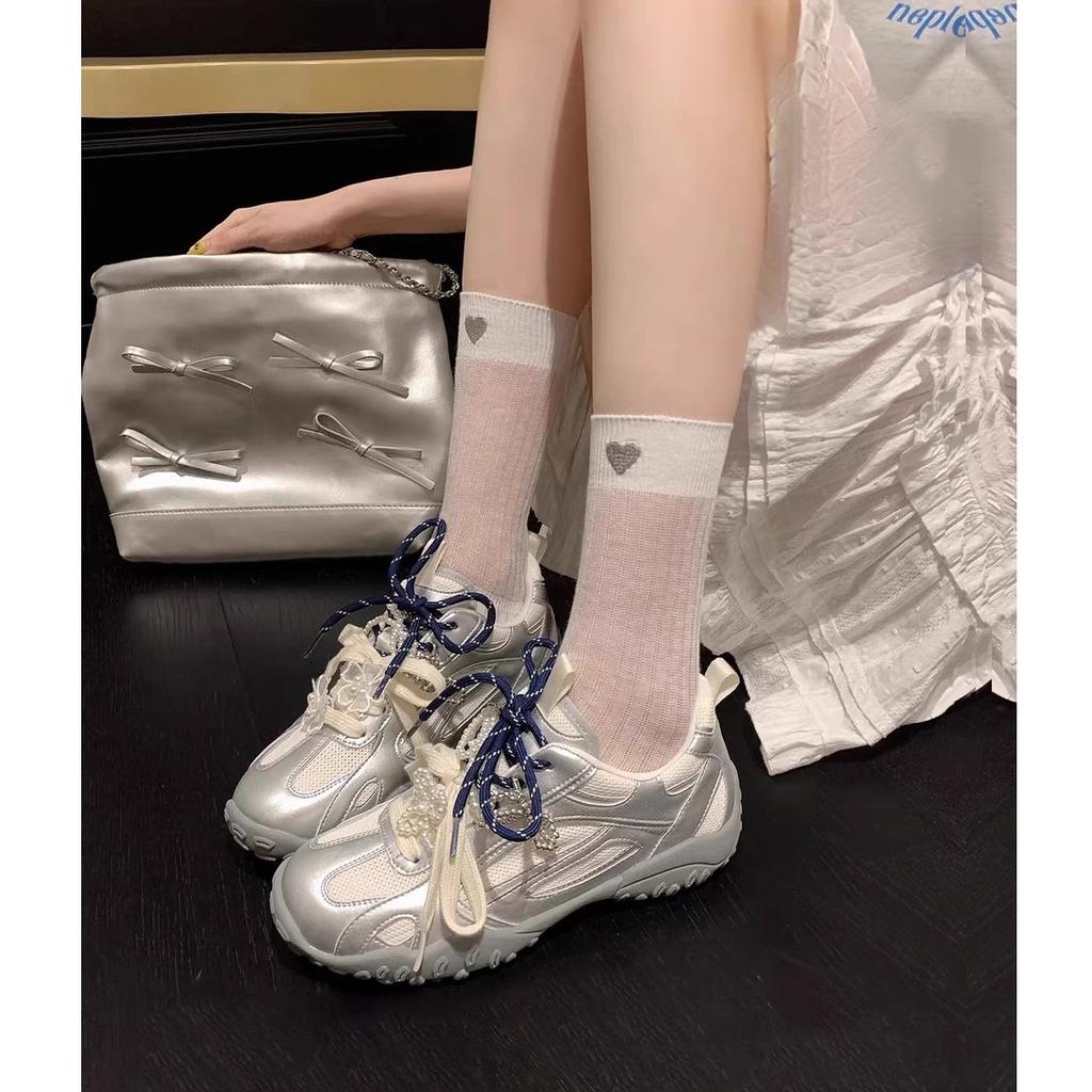 6cm Height Increase, Small Forrest Gump Shoes for Women, Spring and Summer Platform Sports and Leisure Mesh Breathable Leather German Training Shoes 