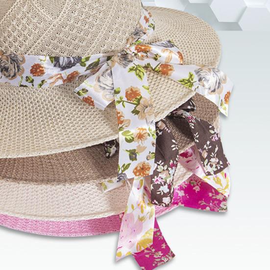 Chapeau de soleil pour femme Couleur unie Trous respirants Large bord Chapeau de plage Couvre-chef