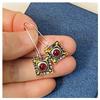 Red Gemstone Vintage European & American Cross-Border Fashion Women's Earrings