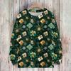 Ladies' Fashionable And Casual Christmas Cute Printed Round Neck Long Sleeved Knitted Yarn