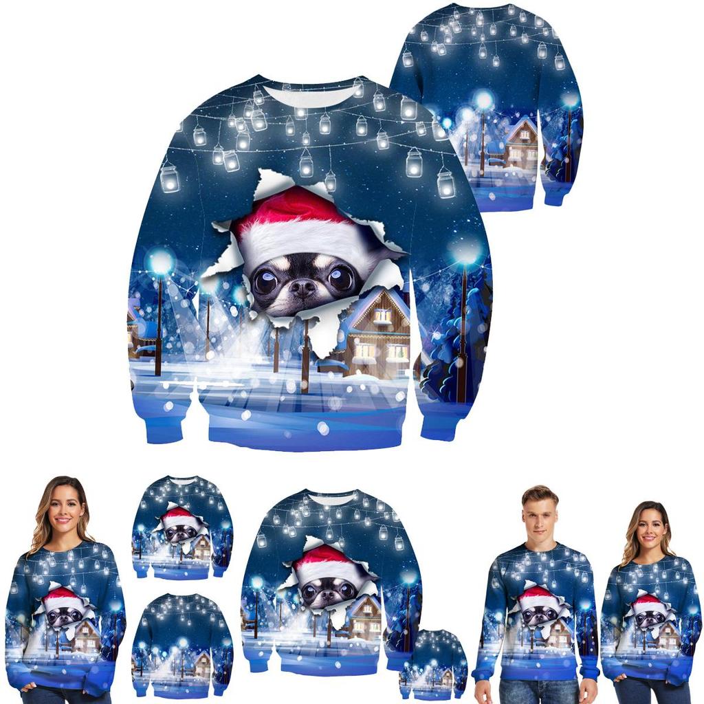 Unisex Ugly Christmas Sweater With Funny Dog Print And Soft Breathable Fabric