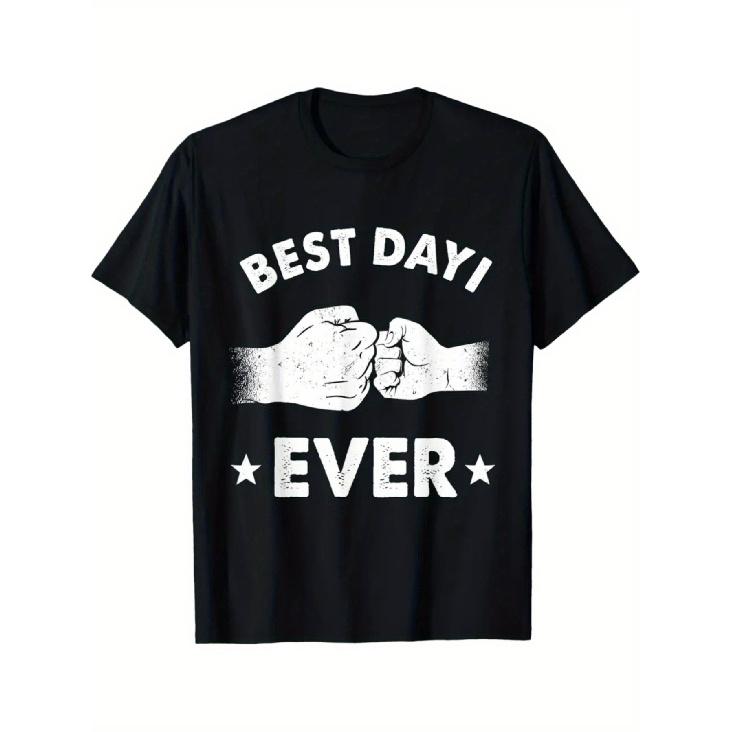 Men's Turkish Phrase T-Shirt - "Best Dayi Ever" Turkish Slogan Print, Turkish Aile Design, Casual Round Neck Tee, Comfortable Fit Cultural Apparel