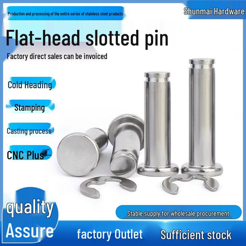 304 Stainless Steel Grooved Flat Head Pin M3-M16
