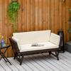 Poly Rattan Garden Sofa 2-Seater Garden Furniture Lounge Sofa Garden Bench Garden Lounger Foldable Armrests Steel Brown 129 X 63 X 67 Cm