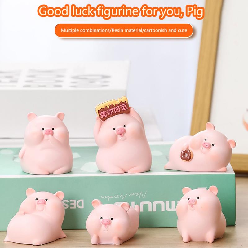 Kawaii Pig Resin Diy Home Decoration Figurines Dollhouse Moss Landscape Fairy Garden Miniatures Room Decor