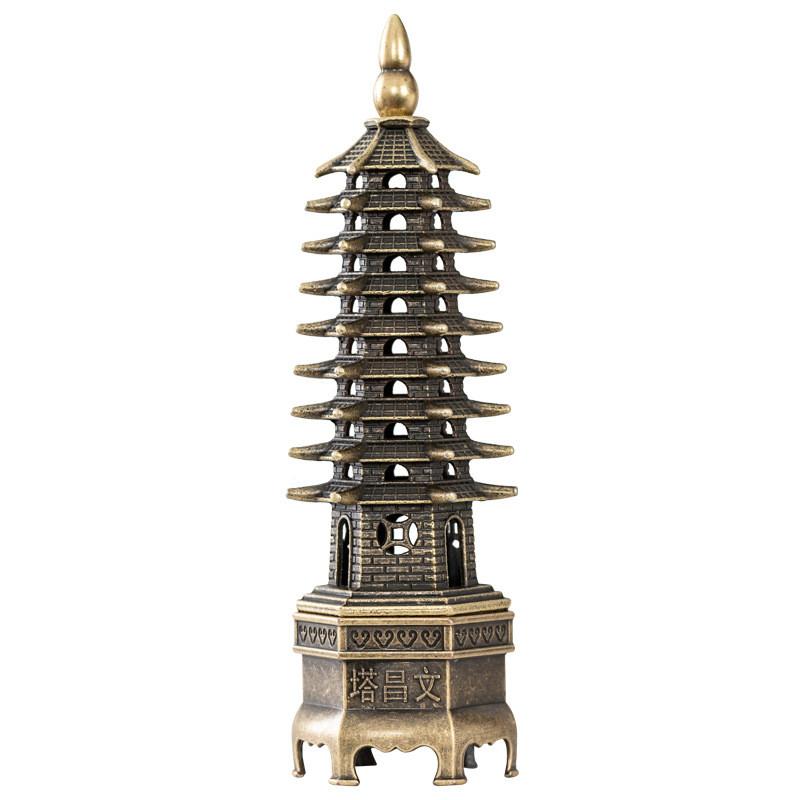 Classical Alloy Wenchang Tower Incense Burner For Home Office Decor And Spiritual Use