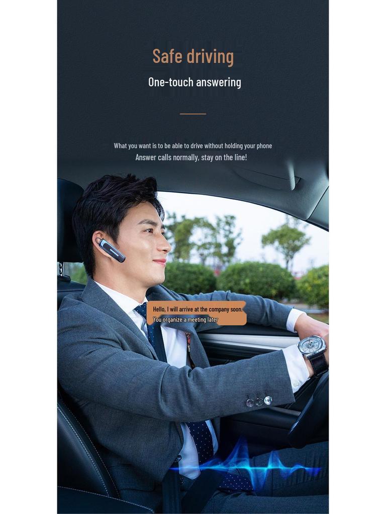 E1 Bluetooth 5.0 Single Ear Hook with Long Battery Life for Business