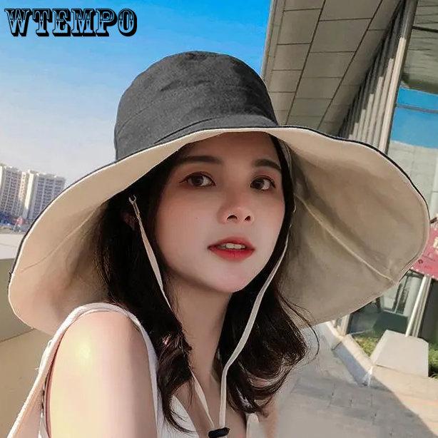 WTEMPO Women Outdoor Sunscreen Summer Sun Hats Anti-UV Protective Cap Solid Color Ladies Women Casual Hats