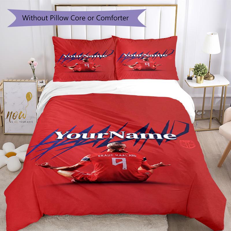 Haaland 1 Customize your name Bedding Set Breathable Duvet Cover with Pillowcases Home Decoration Birthday Gift