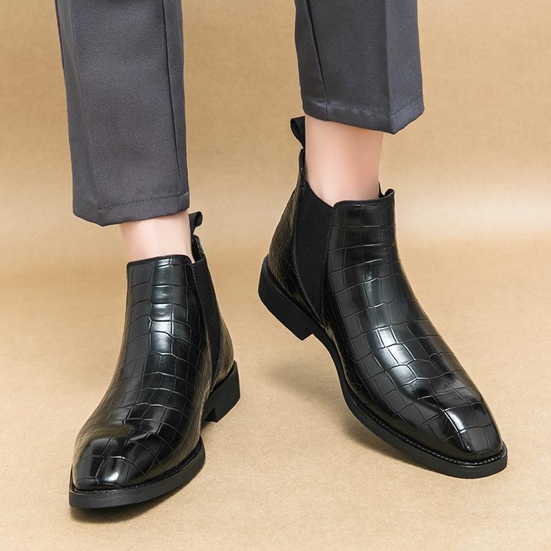 Scarpe da Uomo Motivo Alligatore in Pelle di Qualità Scarpe da Uomo d'Affari Britanniche Antiscivolo in Pelle Morbida Scarpe Eleganti in Pelle Microfibra Taglia 38-46