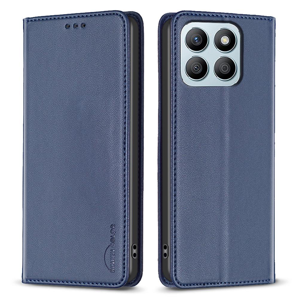 BINFEN COLOR BF18 For Honor X8b 4G Leather Case with Card Slots Magnetic Closing
