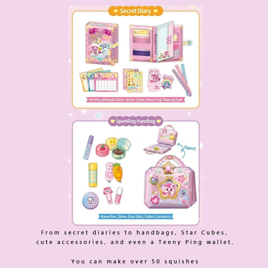 Made in Korea · KC Certified - Shooting Star Catch! Teenieping  Star Teenieping Squishy Making Set