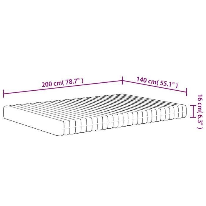 VidaXL Medium-Soft Foam Mattress 140x200 Cm 373050