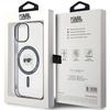Karl Lagerfeld KLHMP15SHKHNOTK iPhone 15 / 14 / 13 6.1" Transparent Hardcase IML Karl`s Head MagSafe