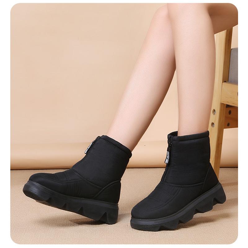 Зимове взуття 2025 Жіночі снігові чоботи Збільшення висоти 5 см Водонепроникні Холодні зимові Жіночі черевики до щиколотки Нековзні Жіночі бавовняні туфлі Чорні Червоні Великий розмір 41