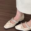 Französische Strass flachmündige Abend-Einzelschuhe Damen Frühling 2025 Retro-Temperament sanfte Fee Ballettstil Mary Jane Schuhe