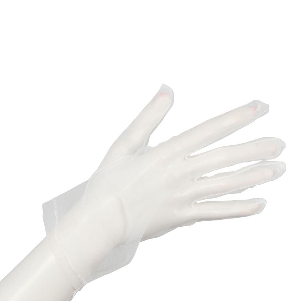 Women Sexy Ultra Thin Wedding Black Faux Silk Opera Gloves Mesh Short Gloves Finger Gloves