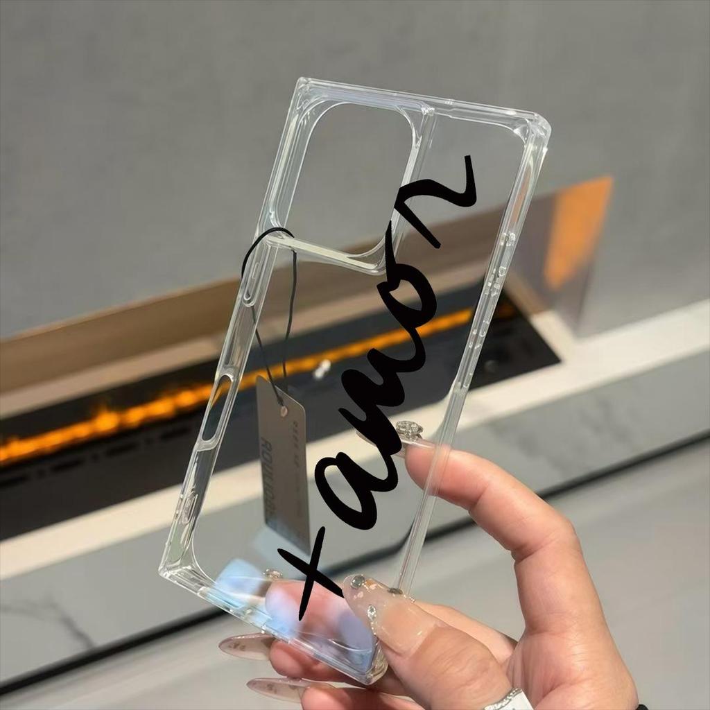 Clear Square Back Tube Case Protection For iPhone 15 Plus 14 Pro Max 13 16 ProMax 11 12 Anti-Oxygen,English Alphabet Pattern Casing