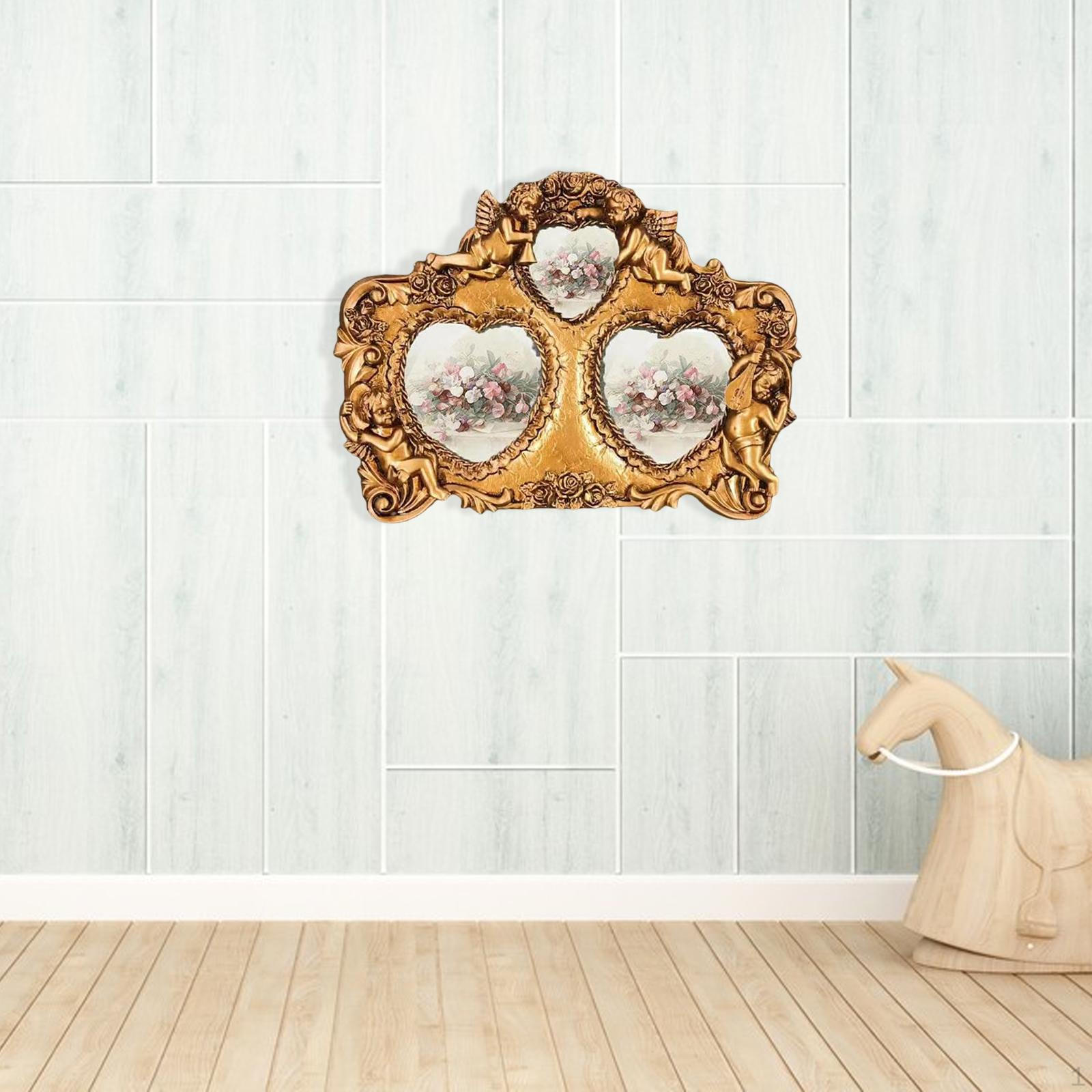 

Picture Frame Family Portrait Photo Holder Decoration Gold Resin