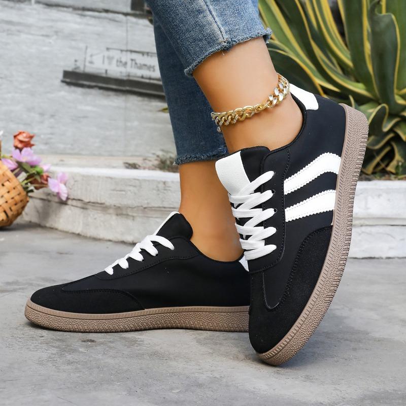 Women's German Training Shoes Spring and Autumn New Flat Retro Color-Block Casual Sports Board Shoes