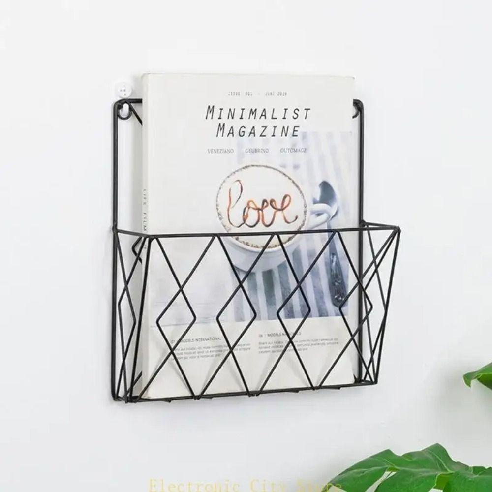 Metal Wall Files Folder Iron Wire Door Hanging Organizers Bookshelf Tabletop Display Stand  Office