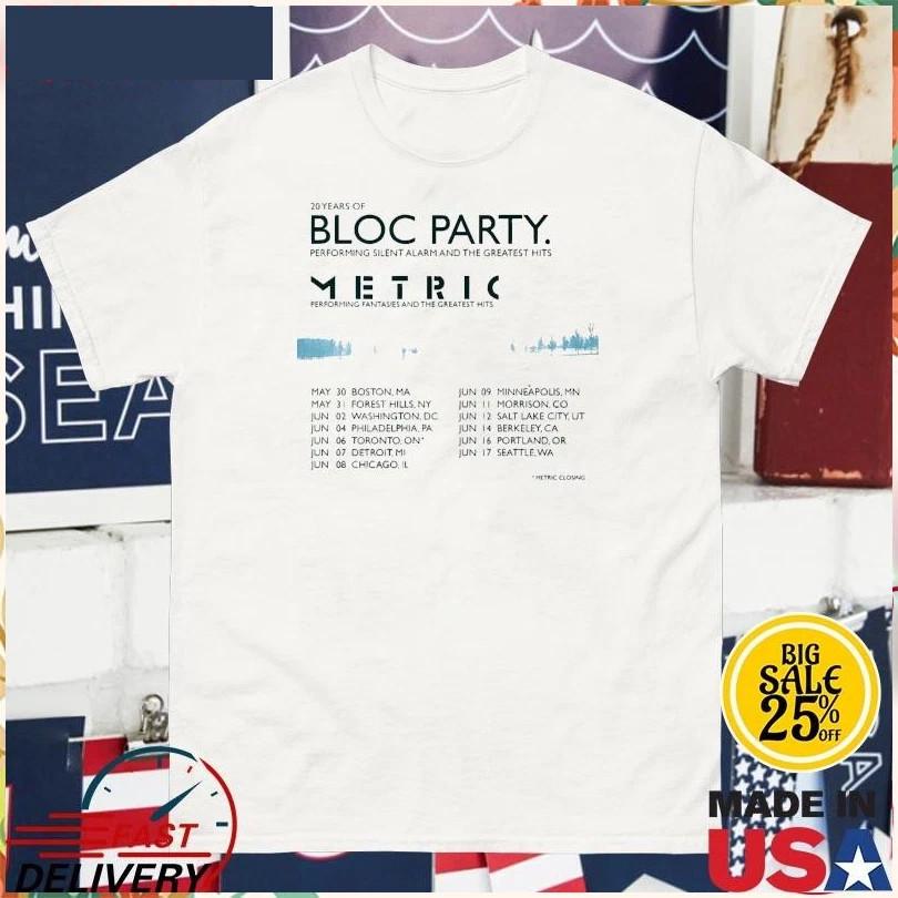 Bloc Party Silent Alarm 20th Anniversary Tour Unisex T-Shirt XXL