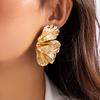 Goth Geometrische Metall Blütenblatt Blume Ohrstecker für Damen Mode Statement Trendige Goldfarbe Piercing Ohrringe Y2K Accessoires