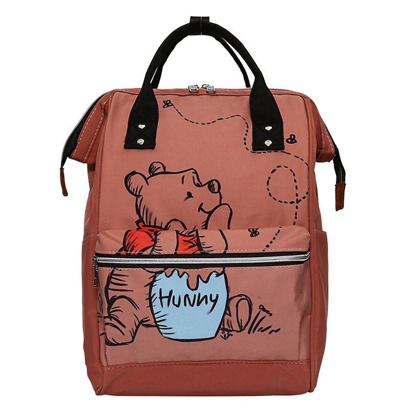 Pooh Bear Mommy Bag Printed Backpack For Mothers And Babies Large Capacity Travel Backpack