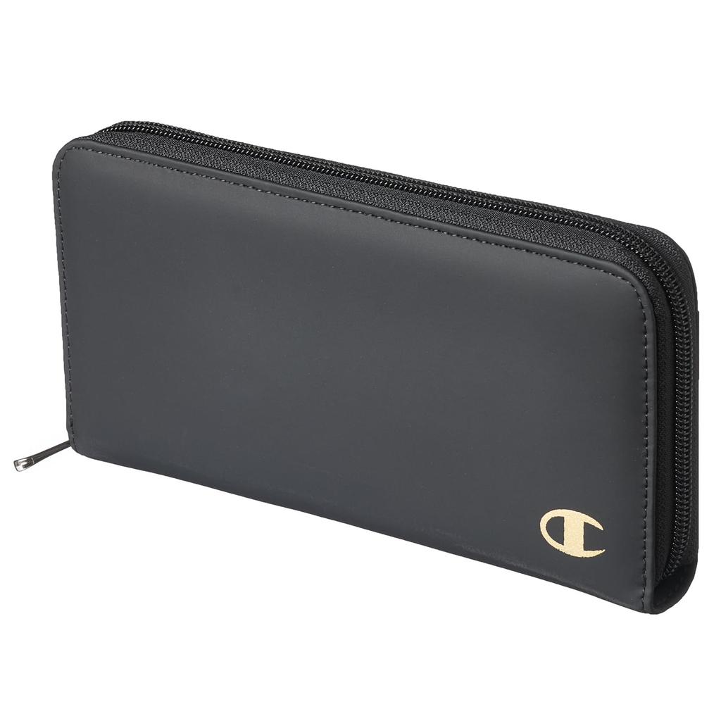 Champion Runde Reißverschluss-Langbörse mit Münz-Goldbeutel, Logo,