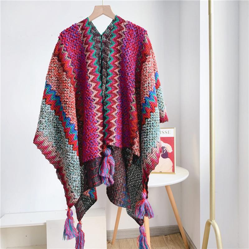 Mohair Shawl Women Go Out To Travel Qinghai To Take Pictures, Scarf Temperament Outer Cape