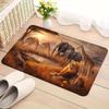Lion Deer Elephant Print Doormat, Non-Slip Entryway Rug, Durable Washable Floor Mat for Home and Holiday Decor